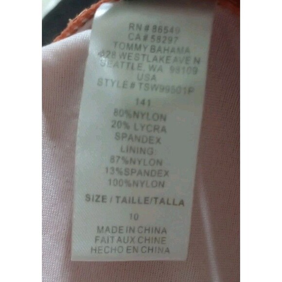 Tommy Bahama SwimSuit Coral One Piece Ruched Halter Cruise Resort Size 10 - Picture 6 of 6